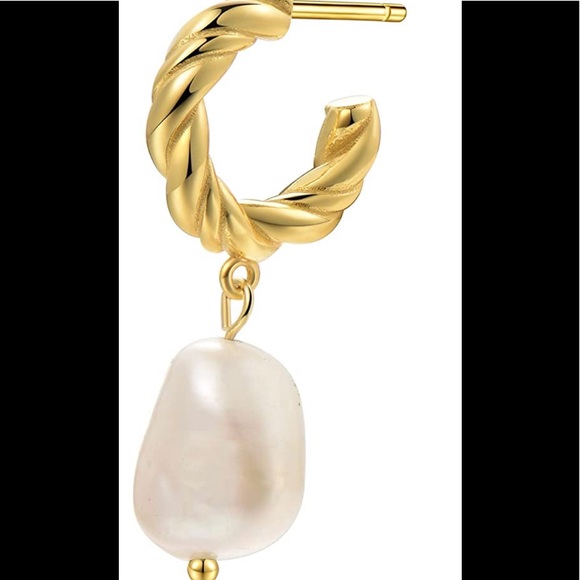 Baroque Pearl Earrings 25 Sterling Silver - Picture 2 of 4